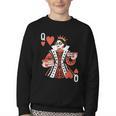 Modern Queen Of Hearts Book Lover Reading Novels Romantasy Youth Crewneck Sweatshirt