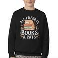 All I Need Is Books And Cats Reading Youth Crewneck Sweatshirt All I Need Is Books And Cats Reading Youth Crewneck Sweatshirt