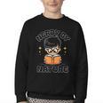 Nerdy By Nature Chibi Cute Book Lover Youth Crewneck Sweatshirt