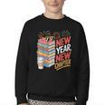 New Year New Chapter Book Lover Reader Youth Crewneck Sweatshirt