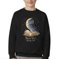 Night Owl Book Club Crescent Moon Late Night Reading Youth Crewneck Sweatshirt Night Owl Book Club Crescent Moon Late Night Reading Youth Crewneck Sweatshirt
