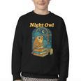 Night Owl Cozy Reading Tea Coffee Lover Bookworm Cute Youth Crewneck Sweatshirt