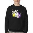 Non-Binary Book Lover Nonbinary Daisy LGBT Reading Pride Youth Crewneck Sweatshirt
