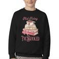 Not Today I'm Booked Book Lover Book Stack Coquette Bow Youth Crewneck Sweatshirt