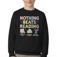 Nothing Beats Reading Book Librarian Across America Kids Youth Crewneck Sweatshirt Nothing Beats Reading Book Librarian Across America Kids Youth Crewneck Sweatshirt