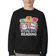 Nothing Beats Reading Rock Paper Scissors Books Lover Youth Crewneck Sweatshirt