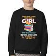 Once Upon A Time There Was A Girl Who Loves Books And Cats Youth Crewneck Sweatshirt Once Upon A Time There Was A Girl Who Loves Books And Cats Youth Crewneck Sweatshirt