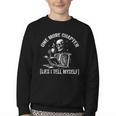 One More Chapter Skeleton Reading Book Lover Bookworm Youth Crewneck Sweatshirt