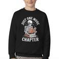 One More Chapter Skeleton Reading Books Lovers Readers Youth Crewneck Sweatshirt