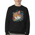 Open Book With Colorful Floral Reading Magic Youth Crewneck Sweatshirt
