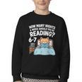 Orange Cat Reading Book 67 Six Seven Meme Youth Crewneck Sweatshirt