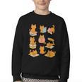 Orange Cats Reading Books Cat Lover Youth Crewneck Sweatshirt