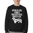 Outside Of A Dog A Book Is Man's Best Friend Apparel Youth Crewneck Sweatshirt