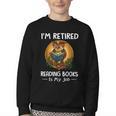 Owl I'm Retired Reading Books Is My Job Youth Crewneck Sweatshirt