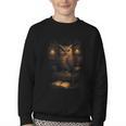 Owl Library Books Wisdom Reading Vintage Scholar Youth Crewneck Sweatshirt