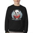 Panda With Book For Reading Enthusiasts Youth Crewneck Sweatshirt Panda With Book For Reading Enthusiasts Youth Crewneck Sweatshirt