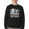 Panda Napping On Books Life’s Too Short To Skip Naps Youth Crewneck Sweatshirt Panda Napping On Books Life’s Too Short To Skip Naps Youth Crewneck Sweatshirt