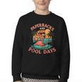 Paperbacks And Pool Days Flamingo Reading Summer Vibes Books Youth Crewneck Sweatshirt