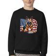 Patriotic German Shepherd Dog Books Baseball American Flag Youth Crewneck Sweatshirt Patriotic German Shepherd Dog Books Baseball American Flag Youth Crewneck Sweatshirt