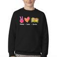 Peace Love Books Reader Librarian Library Book Youth Crewneck Sweatshirt