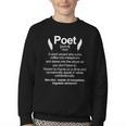 Poetry Poem Author Literature Book Lover Book Worm Poet Youth Crewneck Sweatshirt