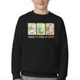 Preppy 100 Days Of School Goose Coffee Books Teacher Life Youth Crewneck Sweatshirt