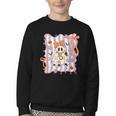 Preppy Coquette Bow Ghost Reading Books Halloween Book Youth Crewneck Sweatshirt Preppy Coquette Bow Ghost Reading Books Halloween Book Youth Crewneck Sweatshirt