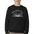 Prose Before Bros Book Lover Literary Reading Youth Crewneck Sweatshirt