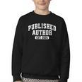 Proud Published Author 2025 Mom Dad Vintage Poet Book Writer Youth Crewneck Sweatshirt