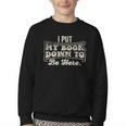 I Put My Book Down To Be Here Reader Youth Crewneck Sweatshirt