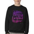 Quietly Thriving In Fictional Realms Book Lovers Youth Crewneck Sweatshirt Quietly Thriving In Fictional Realms Book Lovers Youth Crewneck Sweatshirt