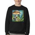 Rabbit Reading Book Under Large Mushroom Easter Bandana Youth Crewneck Sweatshirt