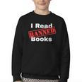 I Read Banned Books Censored Red Stamp Reading Librarian Youth Crewneck Sweatshirt