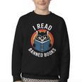 I Read Banned Books For Men Women Cat Banned Books Youth Crewneck Sweatshirt