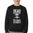 Read Banned Books PET DOGS FIGHT EVIL Read Banned Books Dog Youth Crewneck Sweatshirt