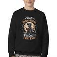 Read Banned Books PET DOGS FIGHT EVIL Read Books Reading Youth Crewneck Sweatshirt