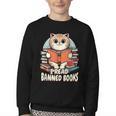 I Read Banned Books Shirt Cat Lover Bookworm Reader Men Women Kids Youth Crewneck Sweatshirt