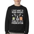 Read Books & Pet My Frenchton Owner Frenchton Lover Youth Crewneck Sweatshirt