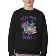 Read More Books Floral Book Reader Art Reading Lover Quote Youth Crewneck Sweatshirt Read More Books Floral Book Reader Art Reading Lover Quote Youth Crewneck Sweatshirt