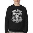 Read Books Lift Weights Fight Fascists Reading Men Women Youth Crewneck Sweatshirt