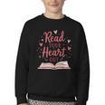 Read Your Heart Out Book Escape Into Stories Youth Crewneck Sweatshirt