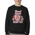 Read Your Heart Out Book Lover Reading Enthusiasts Floral Youth Crewneck Sweatshirt
