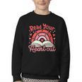 Read Your Heart Out Book Valentines Day Reading Teacher Youth Crewneck Sweatshirt Read Your Heart Out Book Valentines Day Reading Teacher Youth Crewneck Sweatshirt