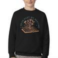 I Read Past My Bedtime Book Flower Butterfly Moon Bookish Youth Crewneck Sweatshirt