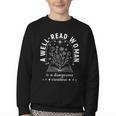 A Well Read Woman Book Lover Literary Quote Youth Crewneck Sweatshirt