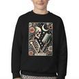 The Reader Tarot Card Skeleton Reading Book Bookworm Bookish Youth Crewneck Sweatshirt