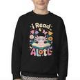 Reading Axolotl Book Lover Wildflowers Youth Crewneck Sweatshirt Reading Axolotl Book Lover Wildflowers Youth Crewneck Sweatshirt