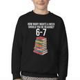 Reading Book Teacher 67 Six Seven Meme Youth Crewneck Sweatshirt