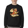 Reading Dragon Book Lover Bookworm Reader Youth Crewneck Sweatshirt
