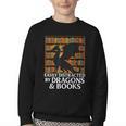 Reading Dragon Easily Distracted By Dragons And Books Youth Crewneck Sweatshirt